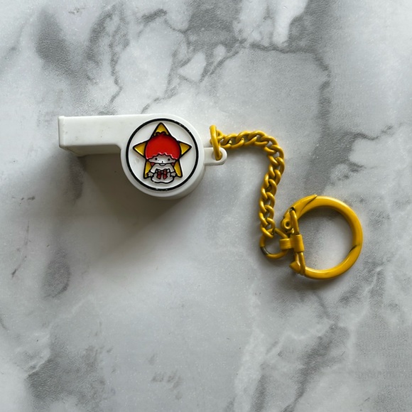 Vintage Sanrio Kiki and Lala LITTLE TWIN STARS - Keychain whistle 1976 - Picture 1 of 5
